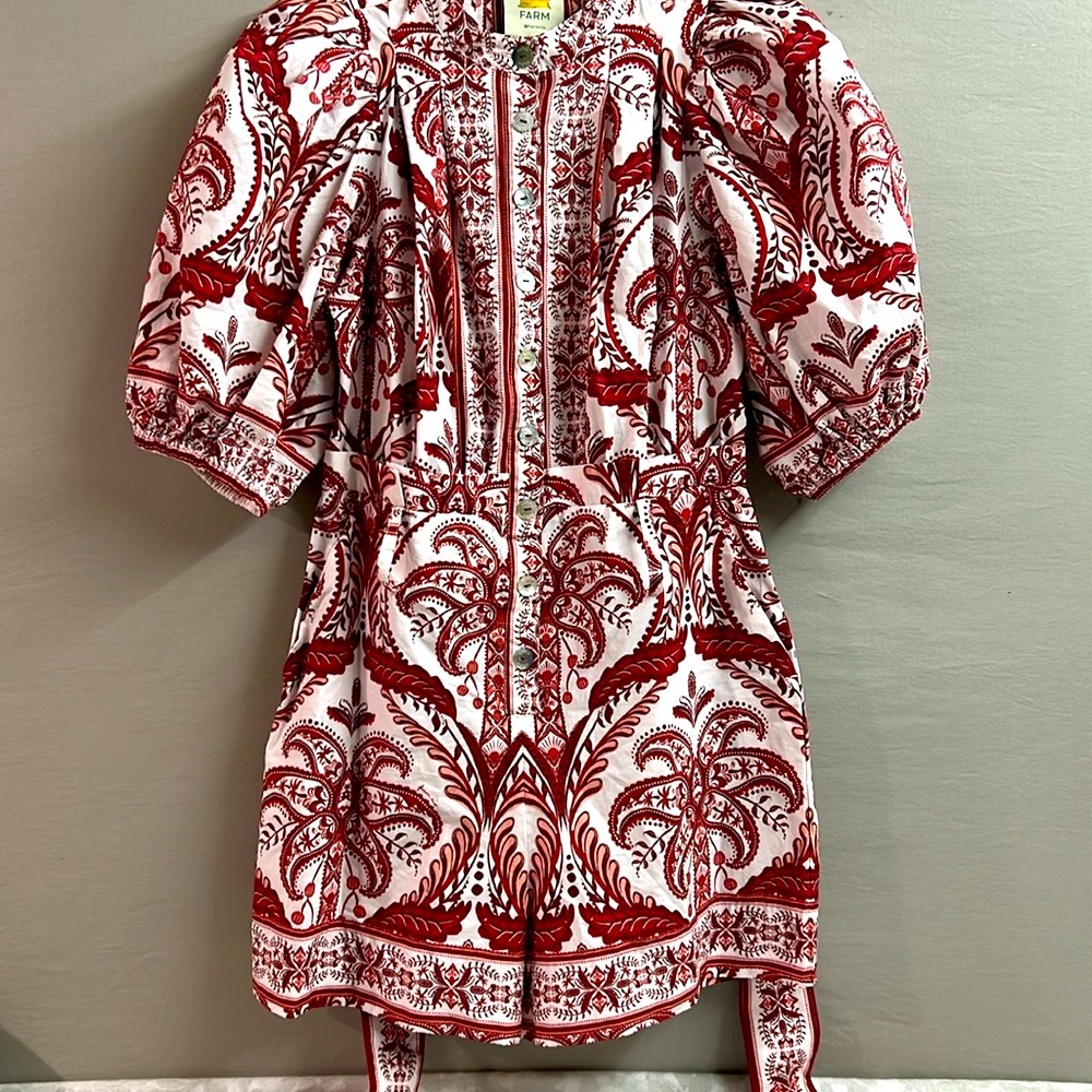 FARM RIO Tropical Cameo Romper size XS - Picture 4 of 8